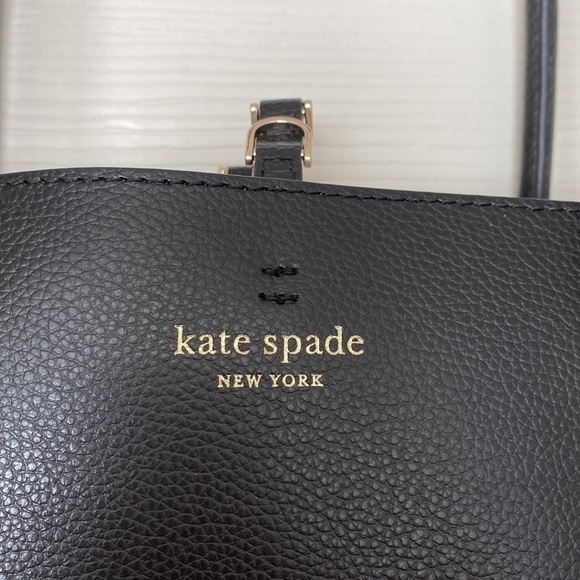 BNWT Kate Spade Eva Refined Black Leather Triple Compartment Tote - Picture 7 of 12
